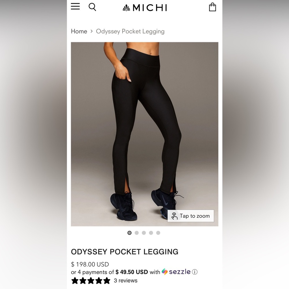 NWT Michi Black Odyssey Pocket Leggings